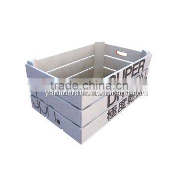 White painted wood storage box