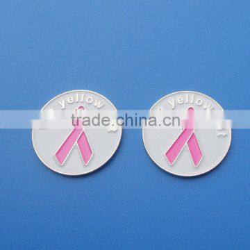 pink ribbon breast cancer soft enamel metal ball marker