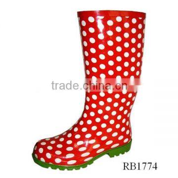 Ladies' fashion rubber rain boots