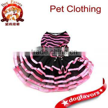 Pink&Black Stripe wedding Dog Dress Shirt Pet Clothes Pet Apparel,size M