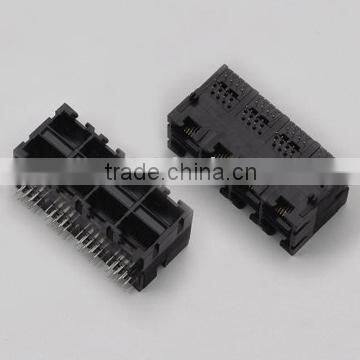 Double Row RJ45 Network PCB Jack