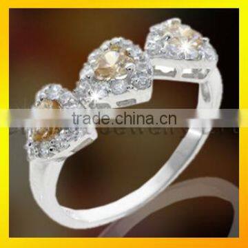 New model silver ring with shiny zircon fashion cheap wedding ring