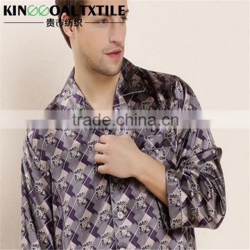 Luxury Jacquard Sleepwear by 100% Silk Men's Classic Silk Pajama Set