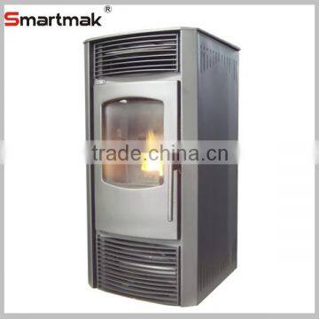 Cast iron pellet stove with boiler