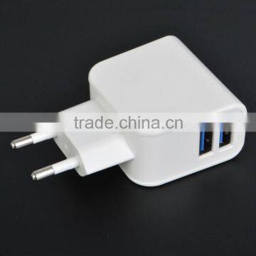 Coolsell High Quality Euro Style 2 Usb Port Fast Charger 2A Usb Travel Wall Charger photo-2