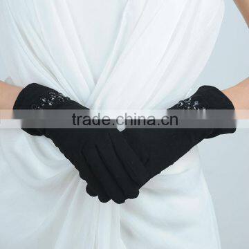 ladies pig suede dress gloves with endorsement