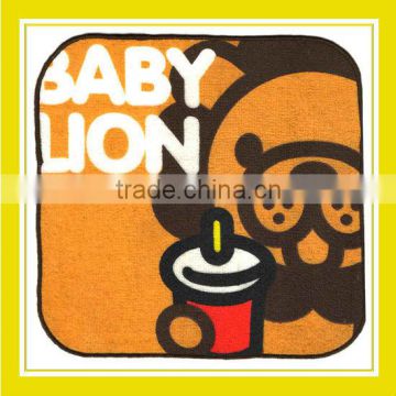 2016 New Design Products Bros Baby Lion with drink Cotton Absorbent Square Orange Terry Towel