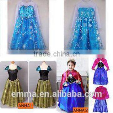 High quality child frozen dress elsa costume frozen anna dress BC2025