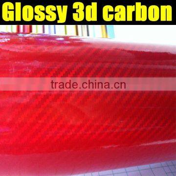 red auto carbon fiber wrap vinyl film 4 colors for choice