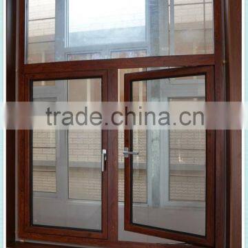 Manufactured Yatai Brand Red Wood Casement Aluminum Window