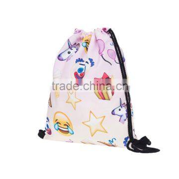 High Quality 3D Printed Wholesale Emoji Gift Drawstring Bag photo-2