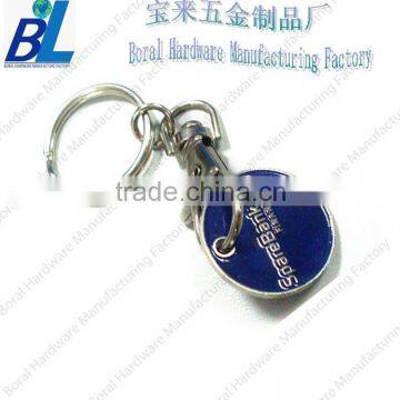 Stamped metal hook with coin for key chain