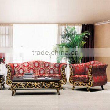 2015 antique wood furniture classic bright red wedding stage sofa HS30