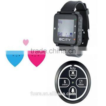 Best Seller 300M Call Range Watch Pager and Button Restaurant Table Call System