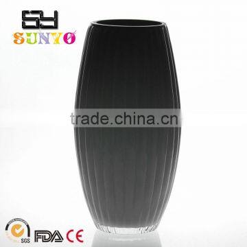 High Quality Handmade Black Round Glass Vase