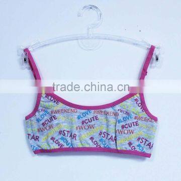 Student bra no padded organic cotton underwear top with print