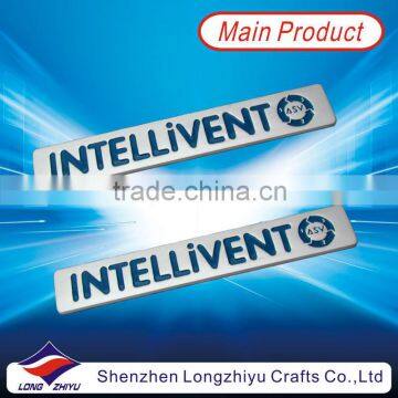 3M adhesive custom metal nameplate,rectangular diamond cut aluminum nameplate label with logo engraved