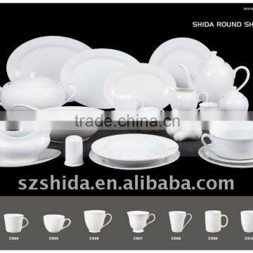 ROUND SHAPE PORCELAIN DINNER SET/SUPER WHITE