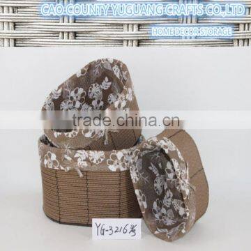 wholesale natural storage rattan basket with fabric liner for gift