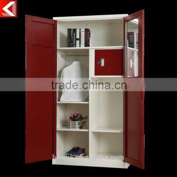 Modren Bedroom Steel Decoration Almirah Designs With Hanging Clothes