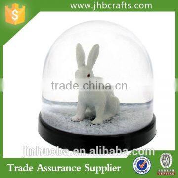 Set of Egg Shaped Easter Bunny Rabbits Snow Globe photo-2