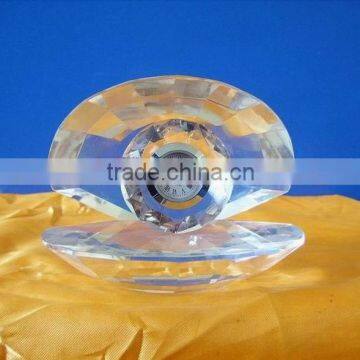 crystal shell with clock