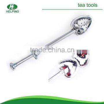 Heart-shaped telescopic handle stainless steel tea strainer