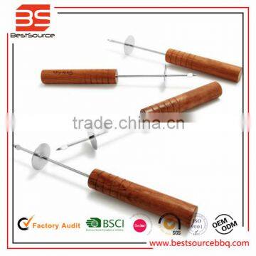 Stainless Steel Skewers With Hook And Puch Slicer,4pcs Bbq Skewers Made in China