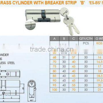 EURO PROFILE BRASS CYLINDER WITH BREAKER STRIP 'B' photo-2