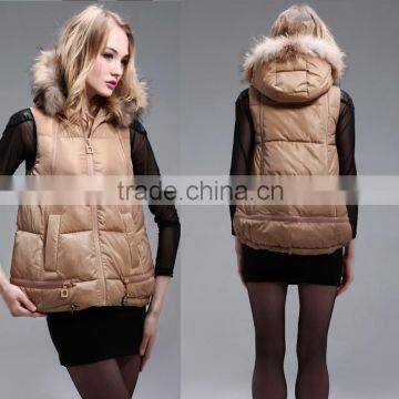 Brown vest for winter &quilted vest for women hot selling 2016