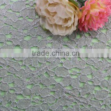 2016 new fashion style cotton polyester flower gold silver foil dubai lace market bridal lace fabrics african lace fabrics