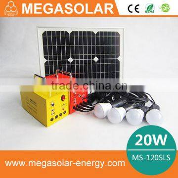 2016 20W Green Energy Low Price Solar Home Lighting System DC Output