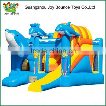 new design dolphin inflatable bouncy slide ,used commercial moon bounce jumpers for sale