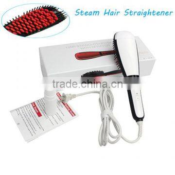 Amazon NO.1 Sales USB Powered Hair Straightener Brush, Steam Hair Straightener Brush