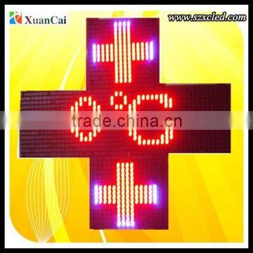 LED cross pharmacy sign P25 Outdoor display