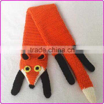 Cute handmade crochet baby scarf knitted baby neck scarf crochet fox scarf