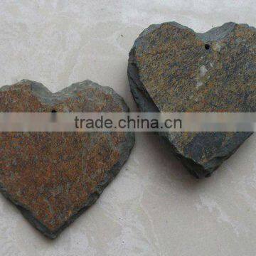 Natural rustic slate heart coaster