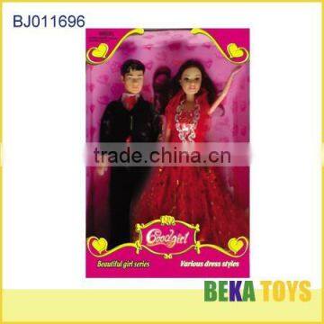 hot selling asian girl doll couples beautiful bride doll in bride dress with her groom