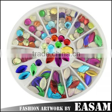 Easam rainbow color metal sheet decoration for nail art decoration