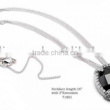 Black CZ Pendant Necklace