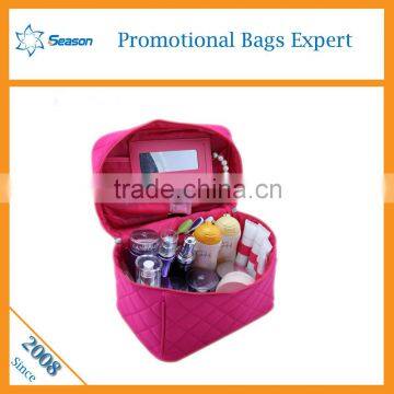 Square ladies daily travel cosmetic bag with mirror                        
                                                                                Supplier's Choice