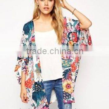 Lightweight chiffon Fabric Type and Adults Age Group fringe kimono / Casual Style JAPANESE KIMONO