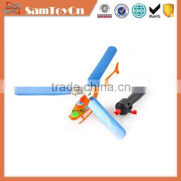 Mini pull string airplane toy with light