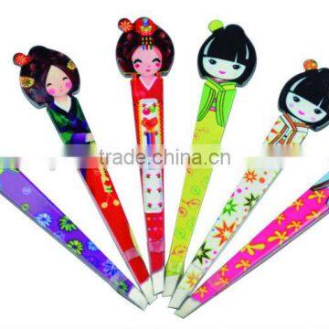 dolly pattern stainless steel eyebrow tweezers, eyebrow clip