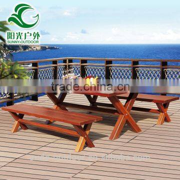 Wholesale prices teak wood garden beer table and chair outdoor furniture hot supply