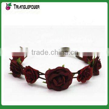 2016 graceful fabric rose flower bando lace-up flower headband