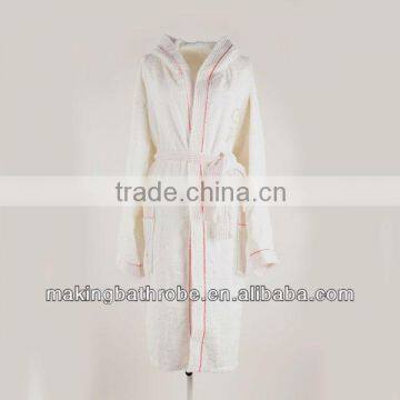 100% cotton white extra long hotel Bathrobes for ladies