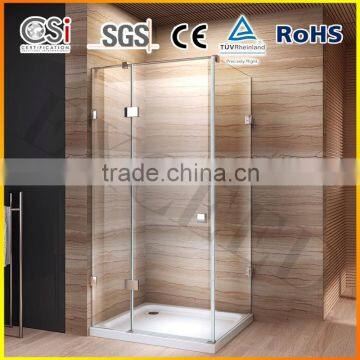 Bathroom Frameless Corner Shower Screen 800x1200 mm