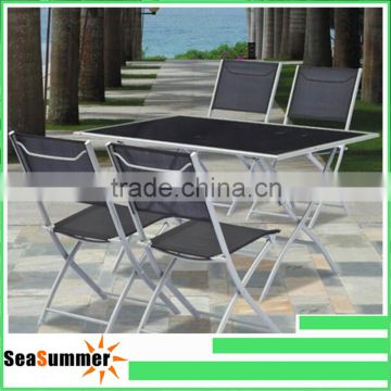 Sling folding patio furniture-outdoor dining table and chair