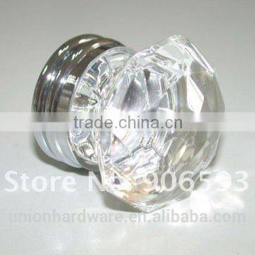 Modern European Crown Shape Crystal Cabinet Door Knob 35mm on Brass Base photo-6